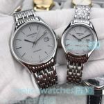 Best Quality Copy Longines Grey Dial Stainless Steel Lovers Watch 